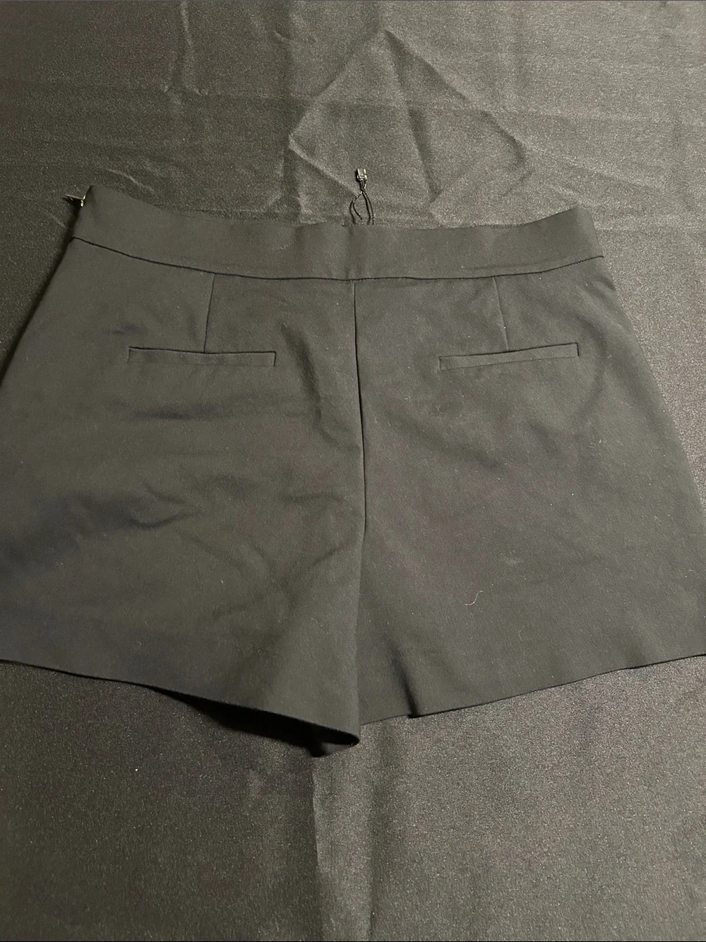 Zara Black High-Waist Tailored Shorts with Side Zip